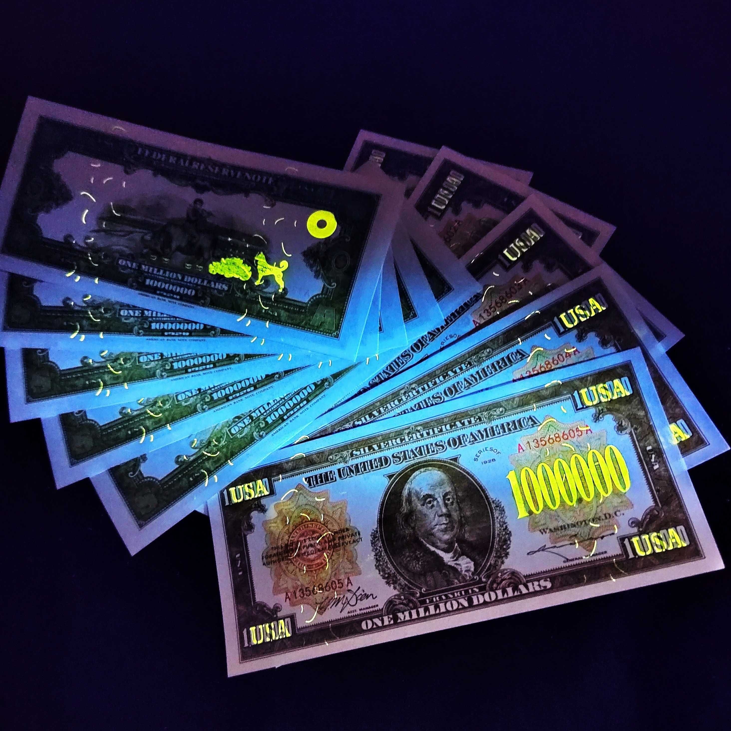 Kolekcjonerski Banknot Pamiątkowy 1.000.000 Milion Dolarów Replika UV
