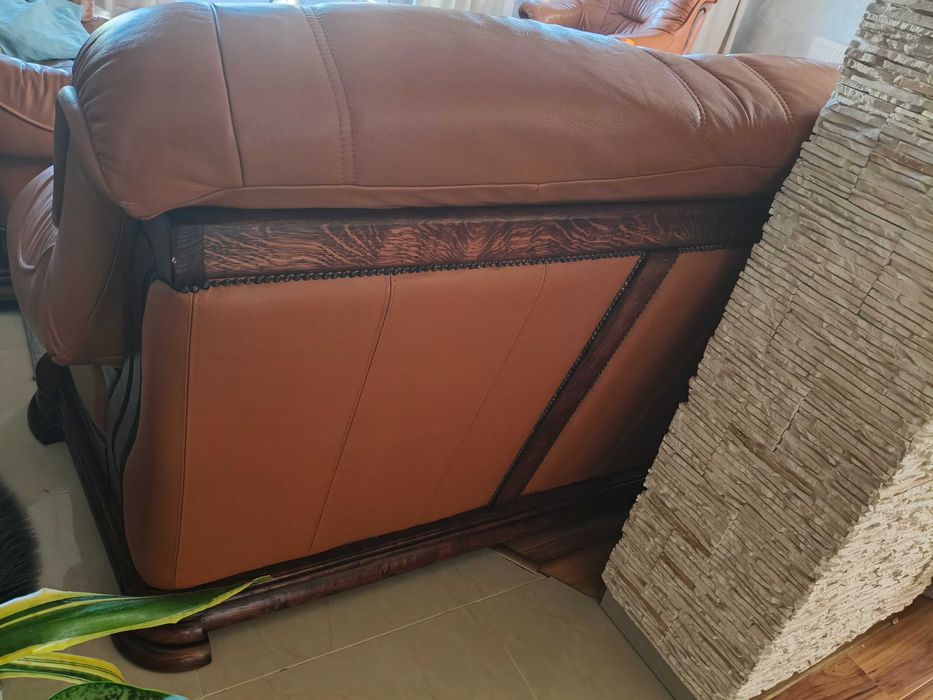 Kanapa skórzana sofa z funkcją spania