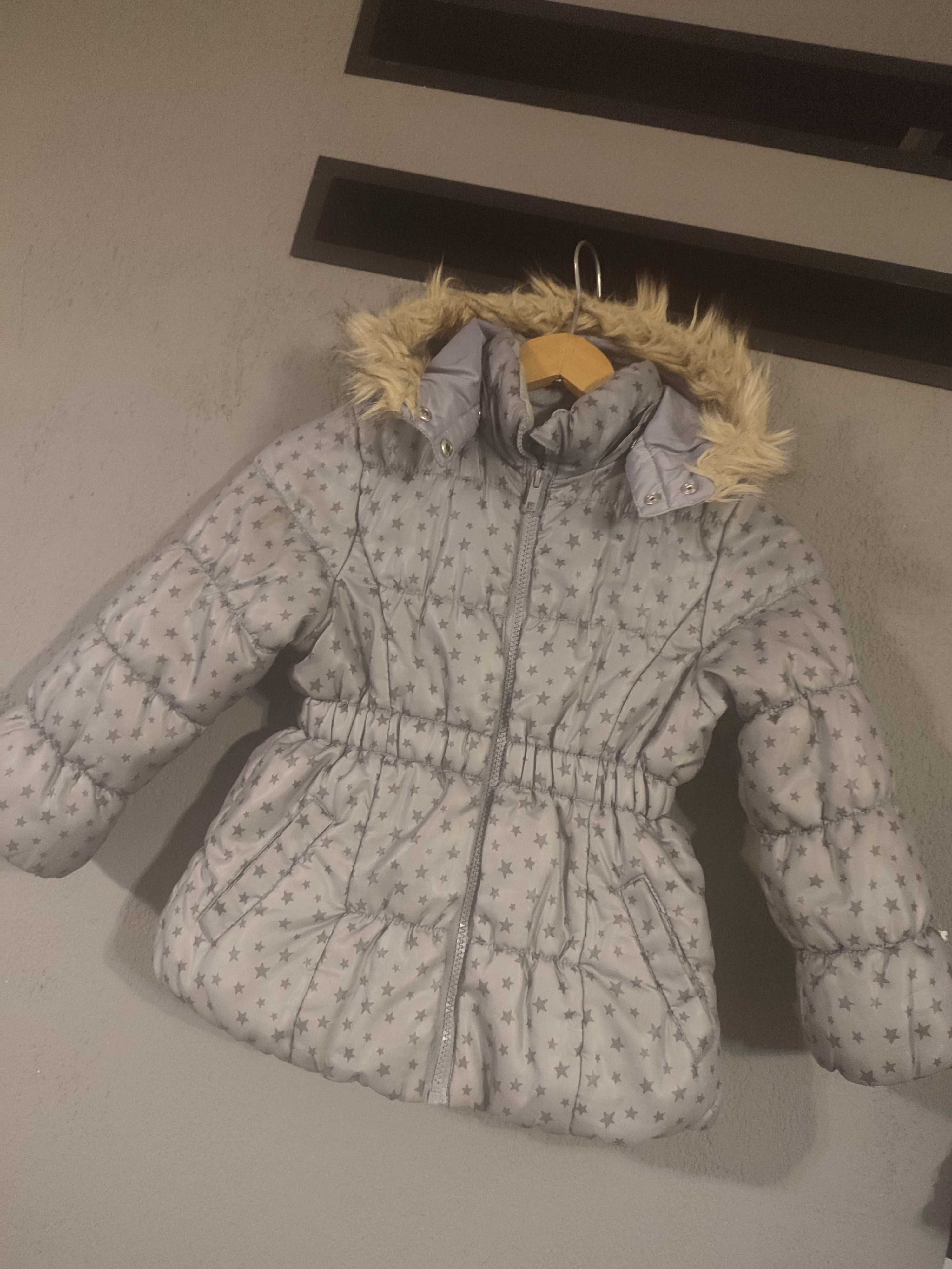 H&M hm kurtka zimowa parka długa kurteczka płaszcz płaszczyk 104