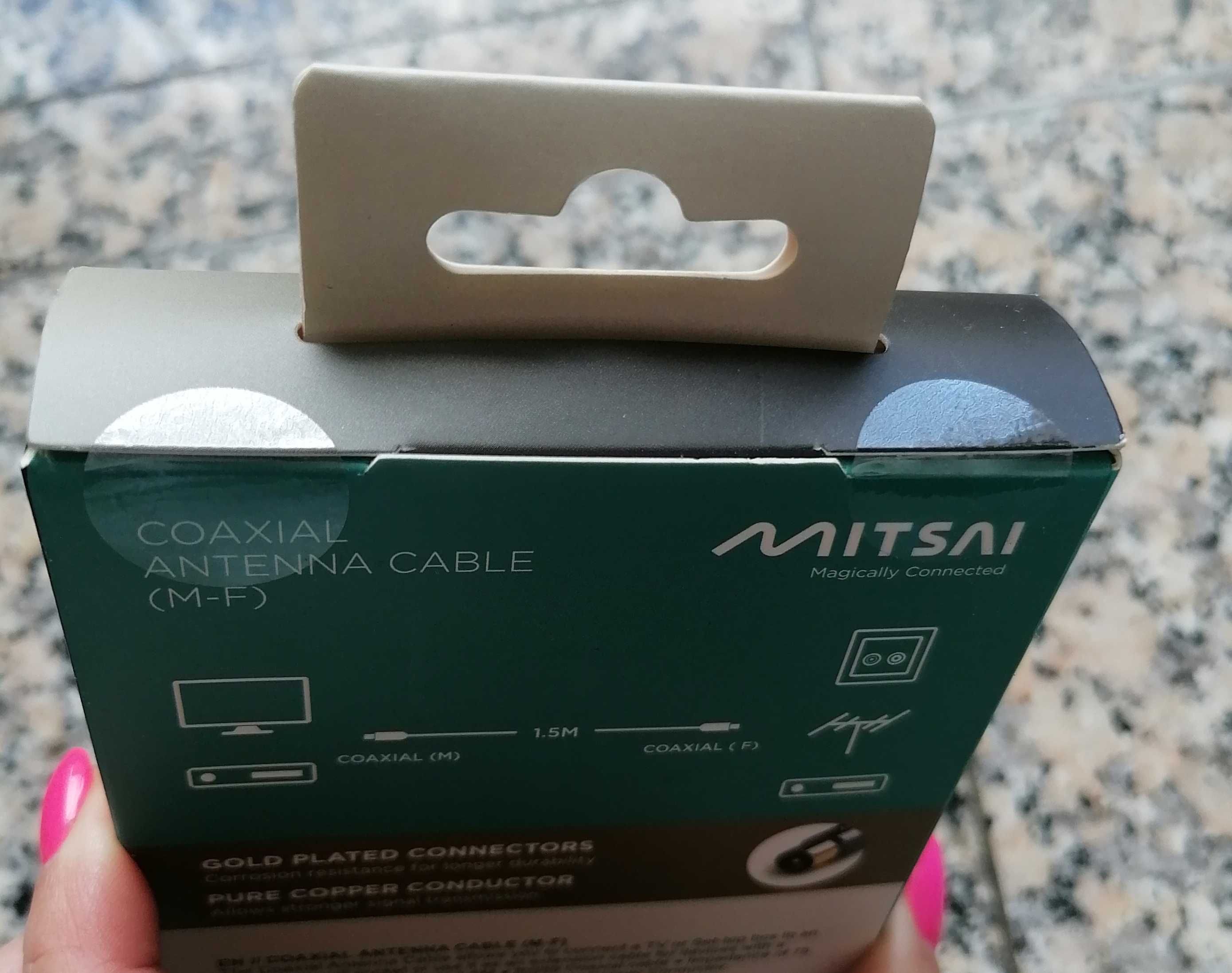 Cabo de antena coaxial banhado a ouro NOVO