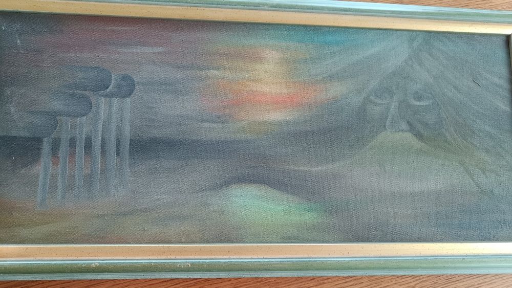 Obraz na płótnie w drewnianej ramie 32cm x 67cm,