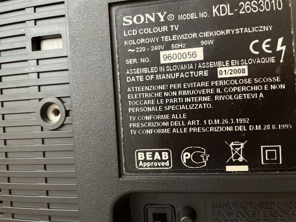 Telewizor LCD 26 cali Sony  KDL26S3001