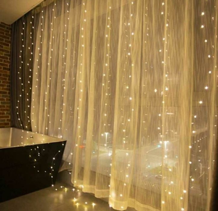 Новая Гирлянда штора, водопад, роса 3х2