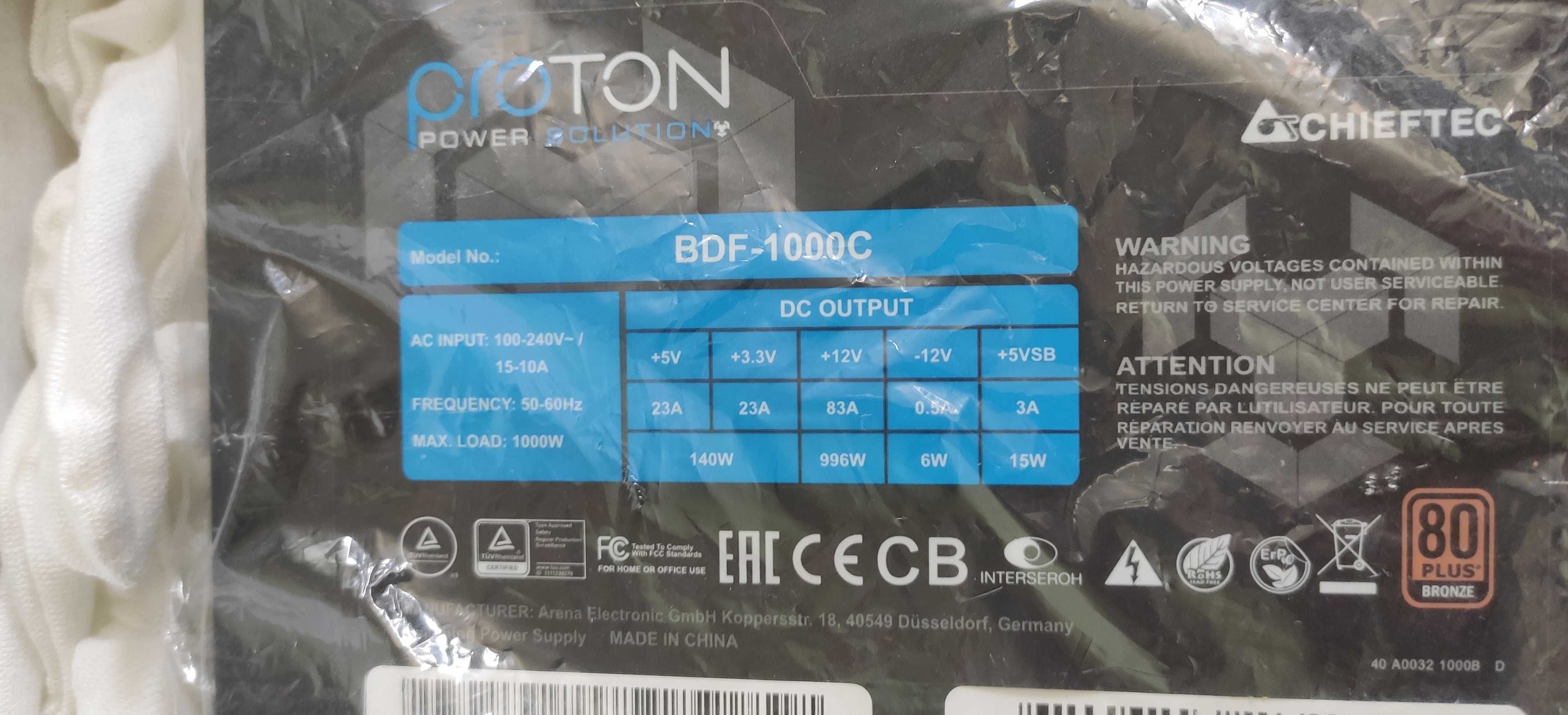 Блок живлення Chieftec Proton 1000W BDF-1000C