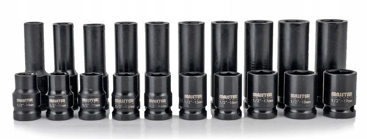 Nasadki Udarowe Zestaw Nasadek Udarowych 1/2 Długie I Krótkie 20el 10-