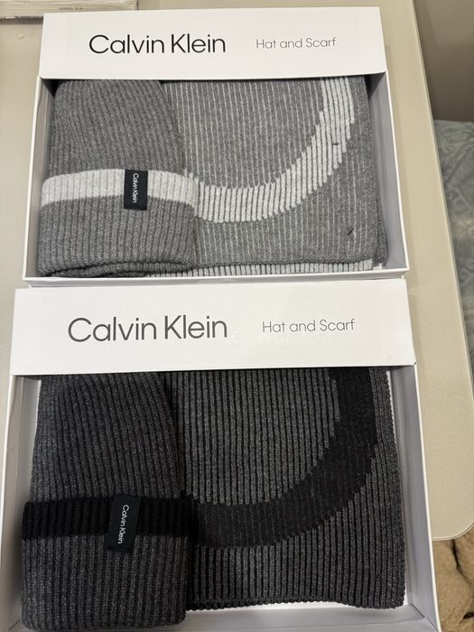 Набір Calvin Klein шапка, шарф унісекс, на подарок  оригінал