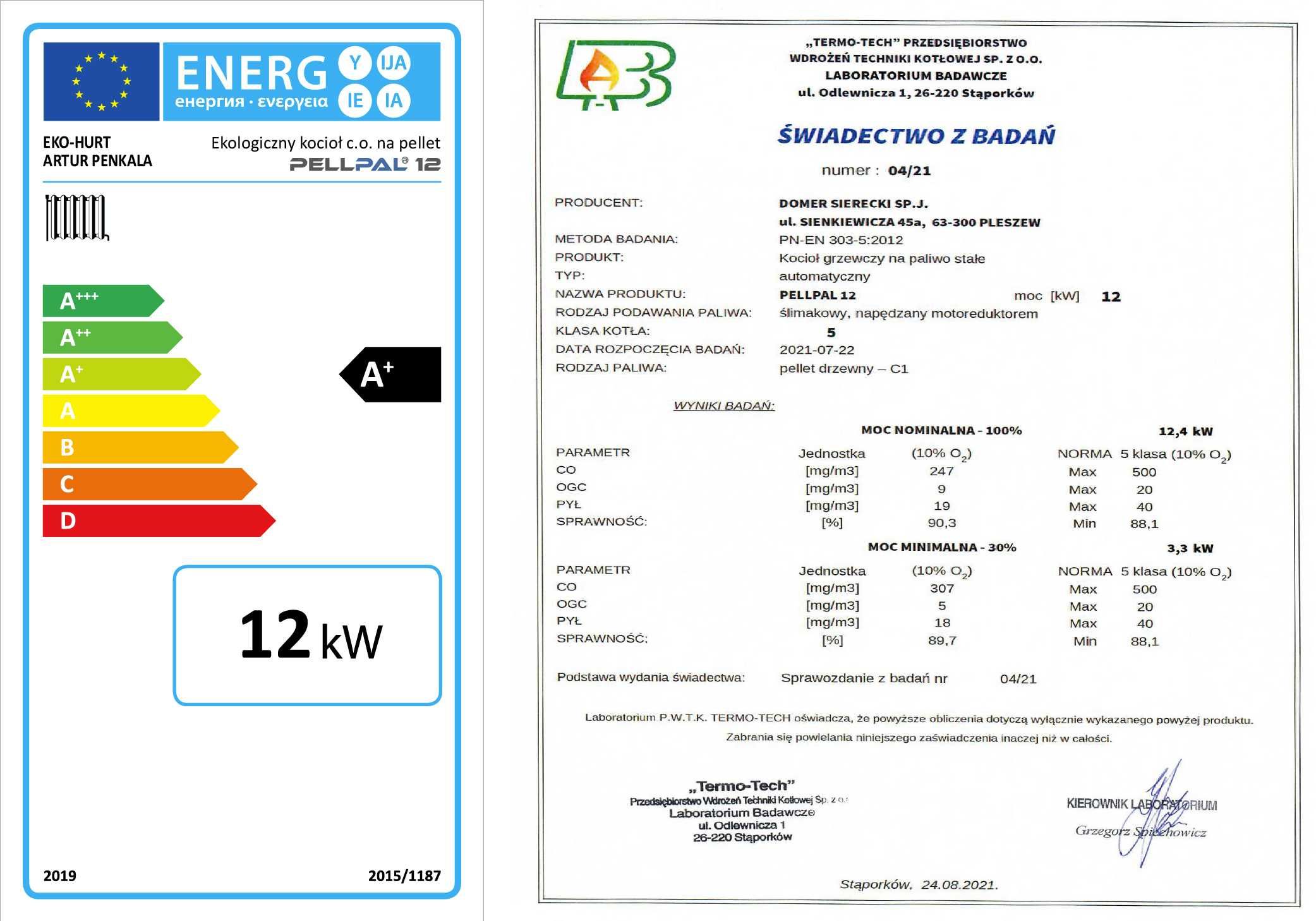 Kocioł na pellet PELLPAL 12 kW kotły piec kocioł z podajnikiem 5 klasa