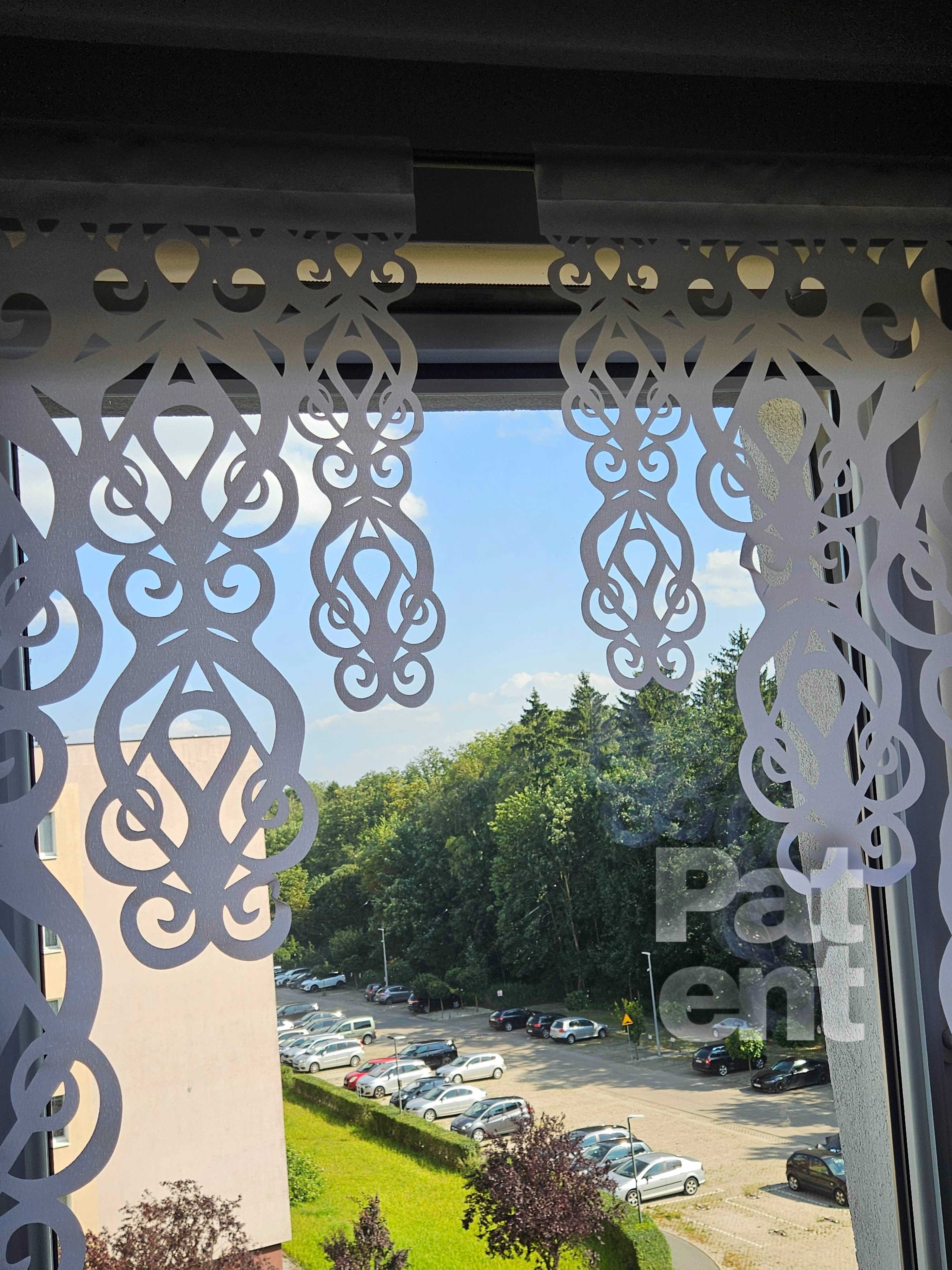 Firana panele ekranowe 60x100 cm żakardowe 2 sztuki na okno białe