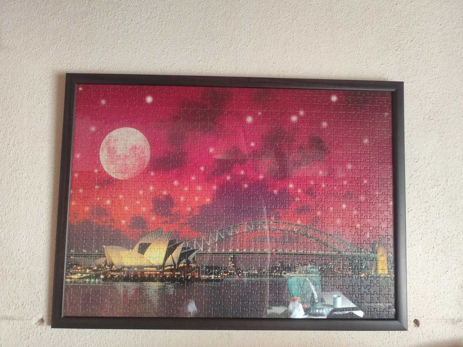 Quadros decorativos de puzzles emoldurados