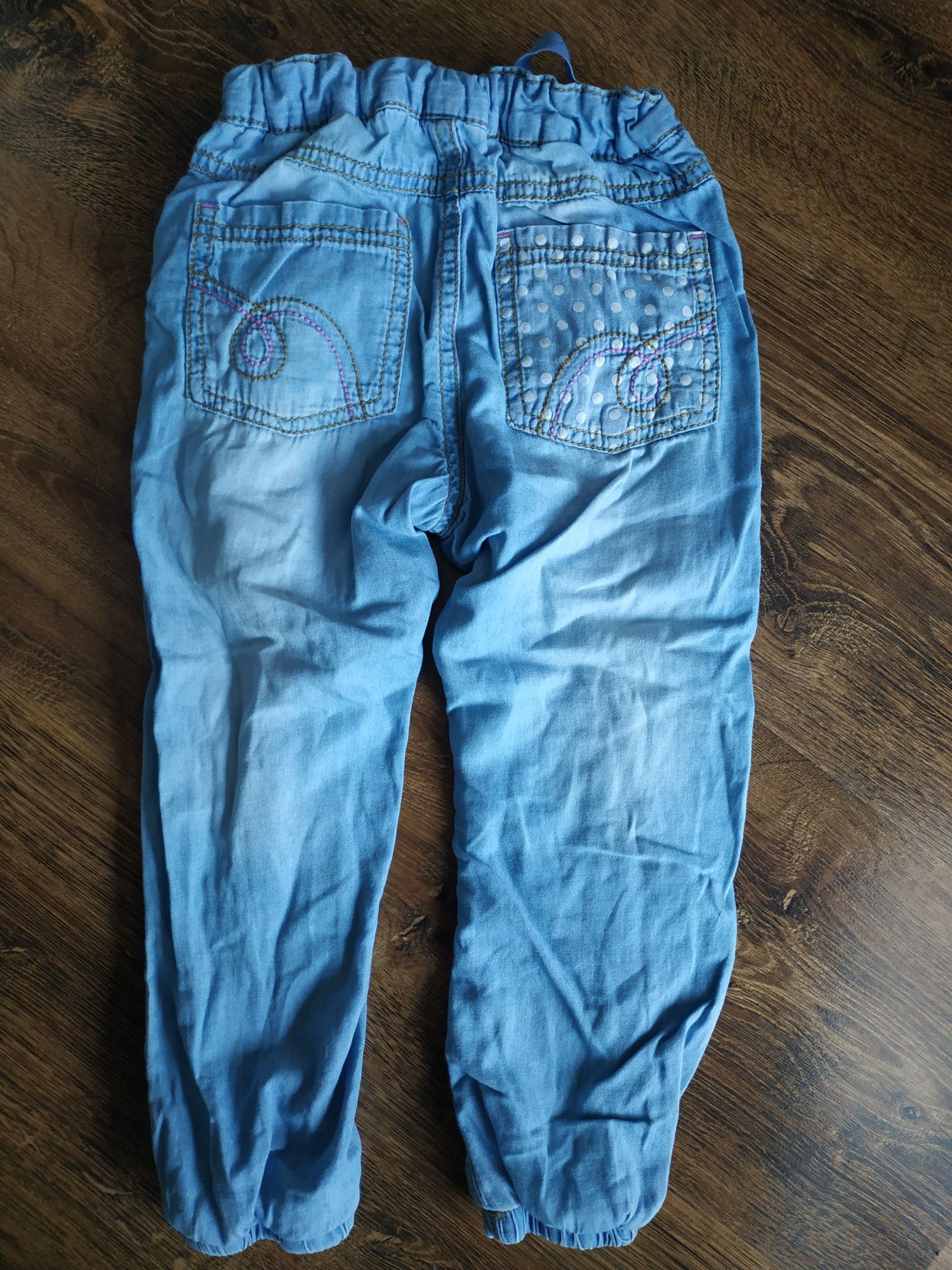 Spodnie ciepłe jeansowe dla dziewczynki