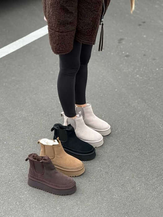 Жіночі зимові угги-челсі Stilli (36-41) Черевики на хутрі замшеві