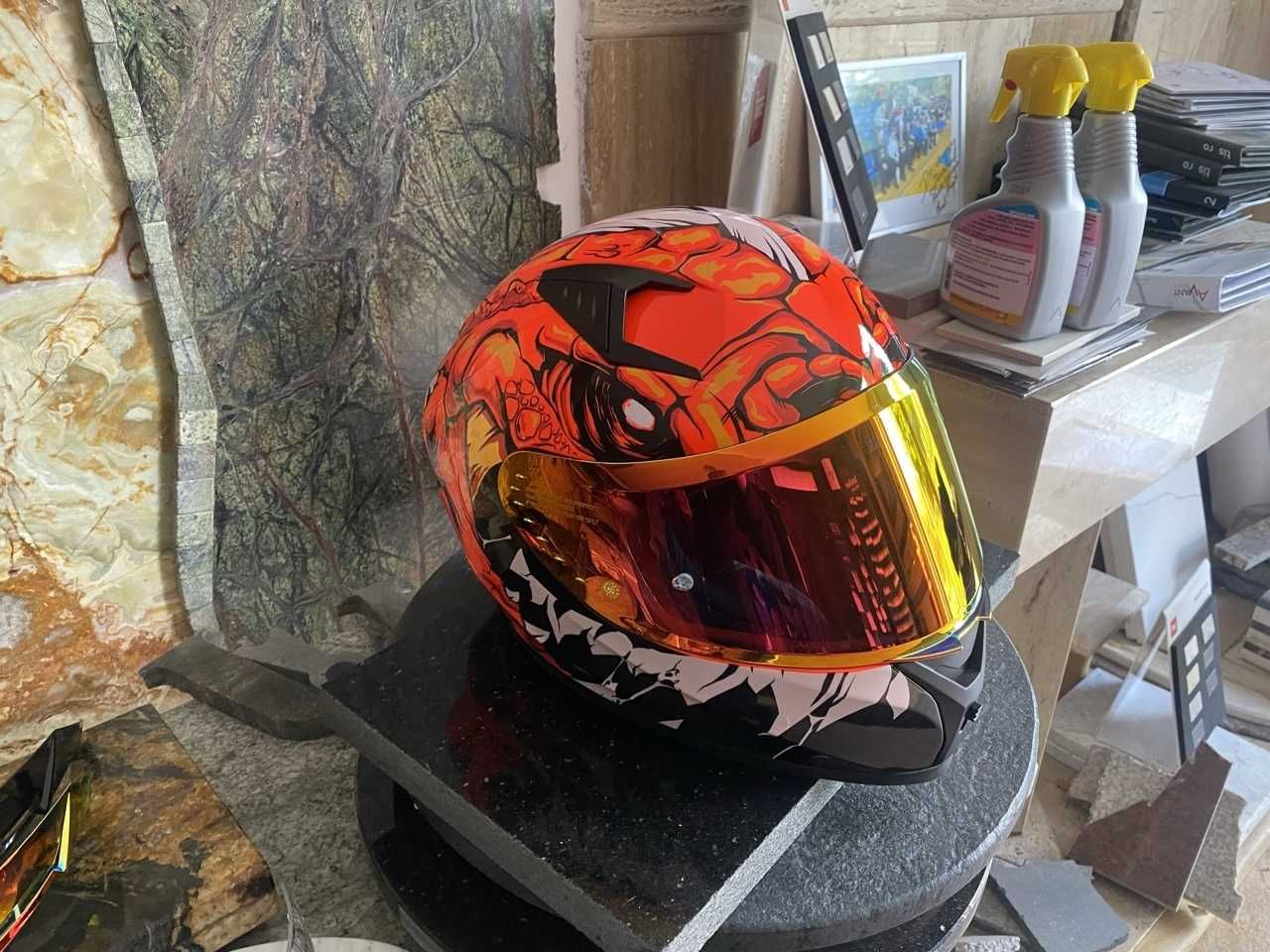Kask Motocyklowy ILM Z501 Lizard Red z 2 Wymiennymi Spoilerami+Wizjer