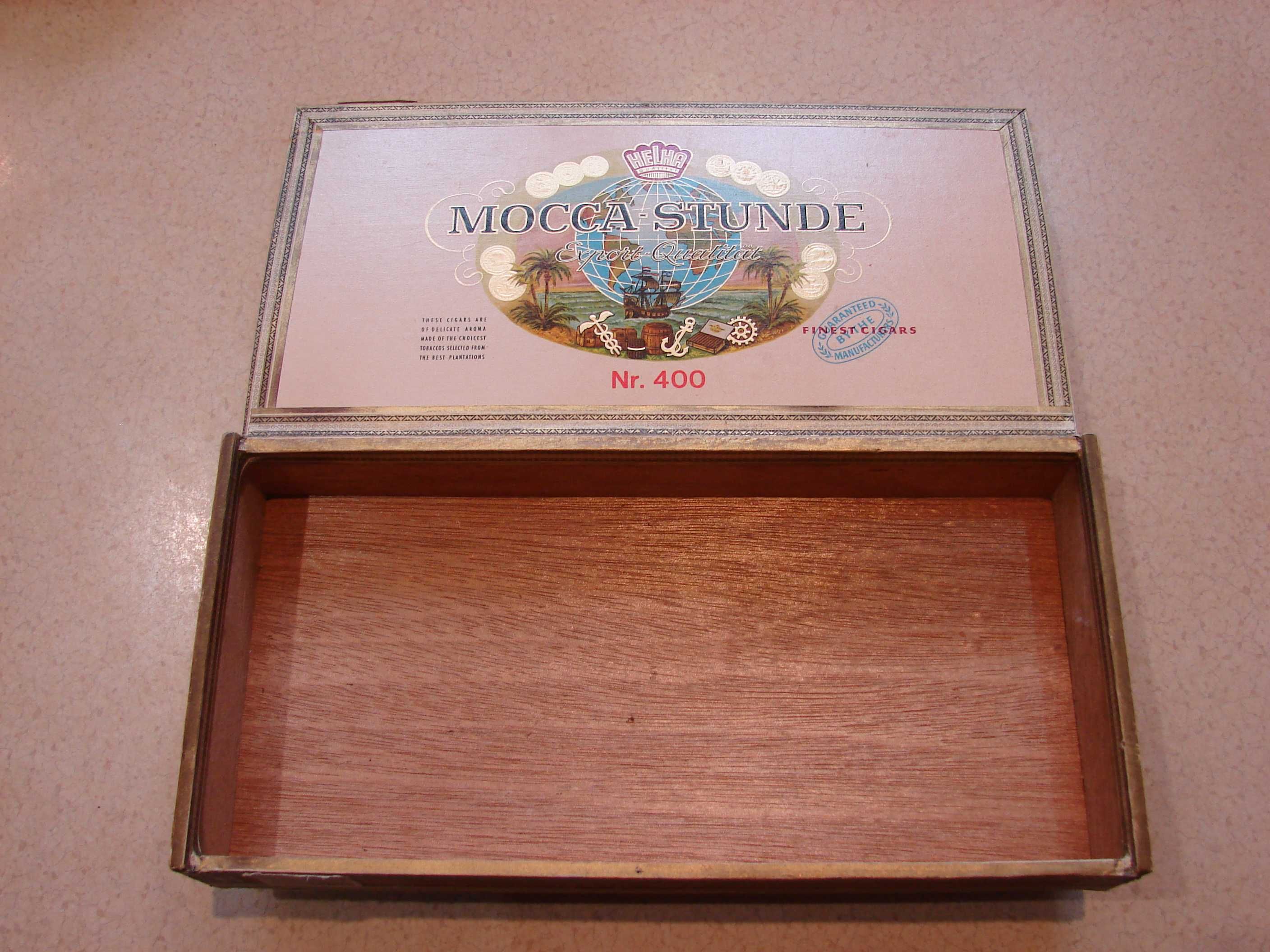 Stare kolekcjonerskie pudełko MOCCA STUNDE Export Qualitat HELHA