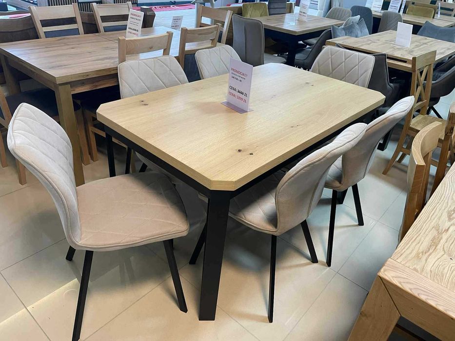 (114WN) Stół loft rozkładany + 6 krzeseł, wyprzedaż 1899 zł