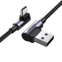 Ugreen kabel kątowy 90 stopni USB C - USB 2.0 480Mb/s 3A 3m czarny