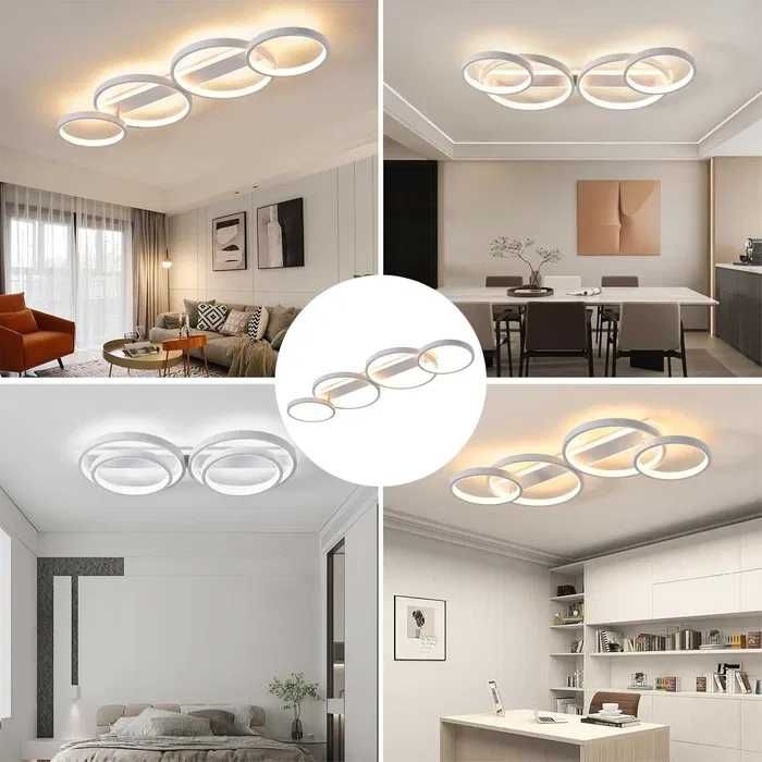 Mycul Lampa Sufitowa Led Smart z pilotem i aplikacja. Biała/Czarna.
