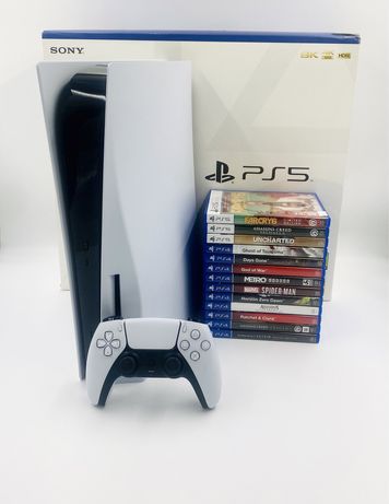 Sony Playstation 5 / PS5 z napędem / MEGA ZESTAW GIER / Gwarancja!