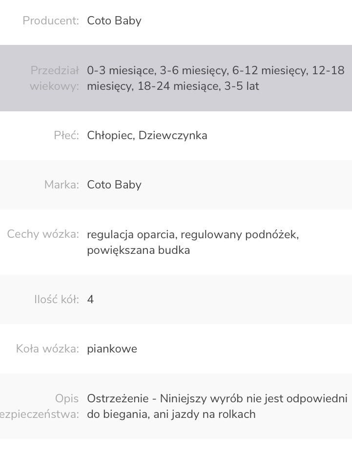 Coto Baby Verona Comfort Line wózek spacerowy czerwony spacerówka