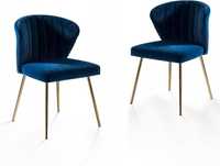 krzesło hulala home 49,5 x 50,8 x 73,7 cm odcienie niebieskiego 2 szt.