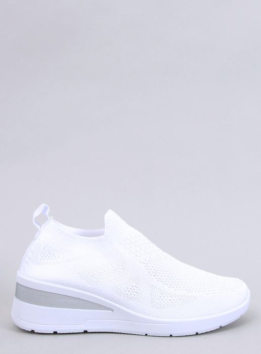 Sneakersy Na Koturnie Skarpetkowe Bayol White