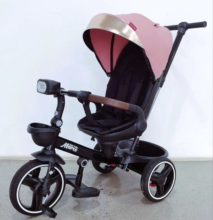 Триколісний велосипед з батьківською ручкою best trike marco з кришою