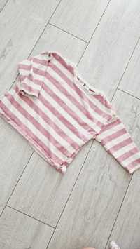Bluza w paski różowe dla dziewczynki roz 110 ZARA