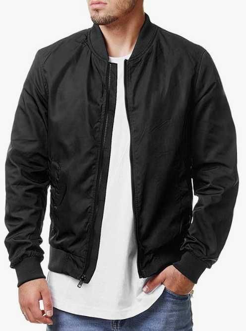 Куртка-бомбер COOFANDY чорна, slim fit, розмір М