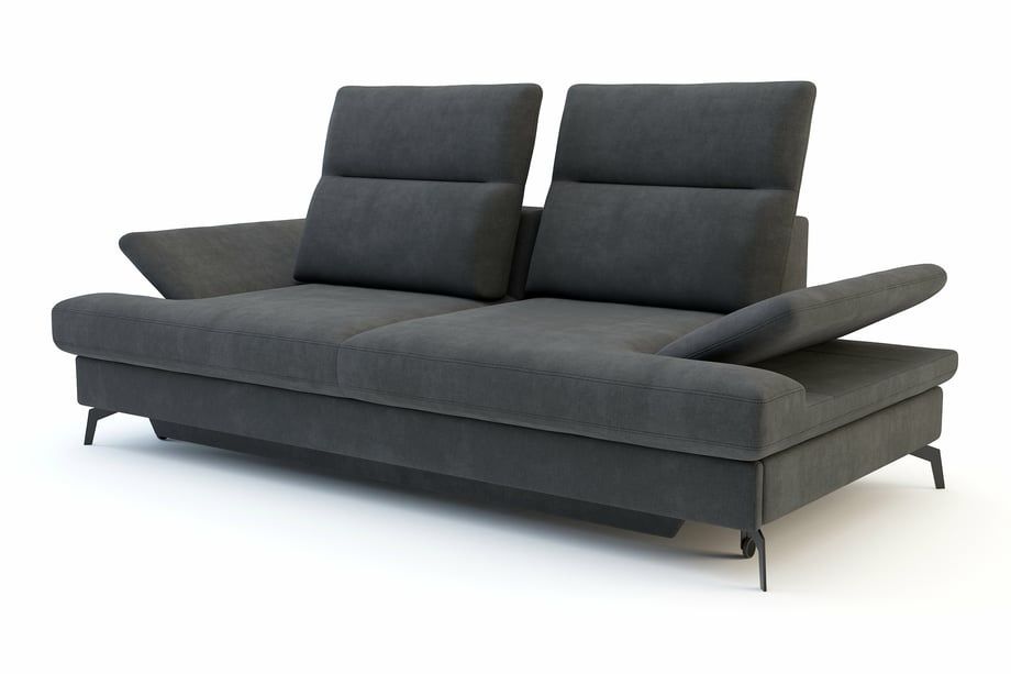 Sofa Fiji rozkładana 3 osobowa, grafitowa