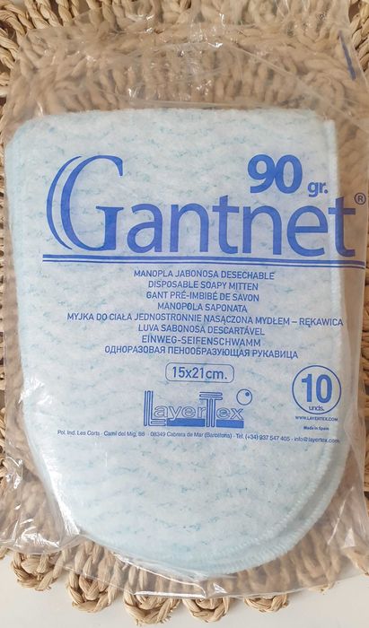 Myjka rękawica do ciała nasączona mydłem Gantnet sztuk 9
