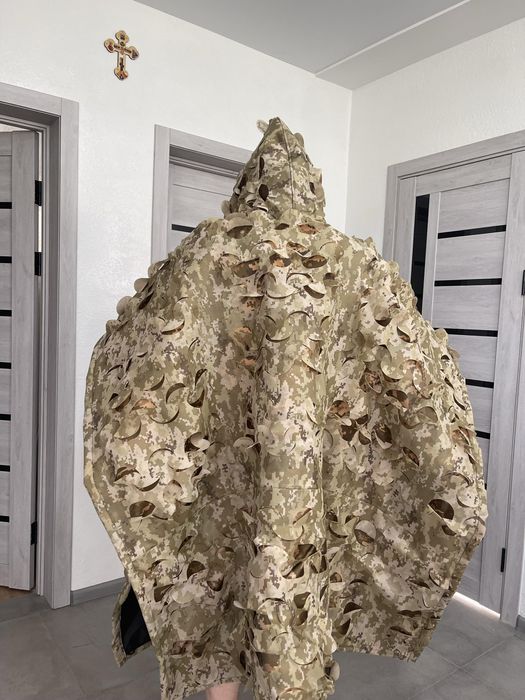 Пончо камуфляж зелений листок дощовик анти тепловізор