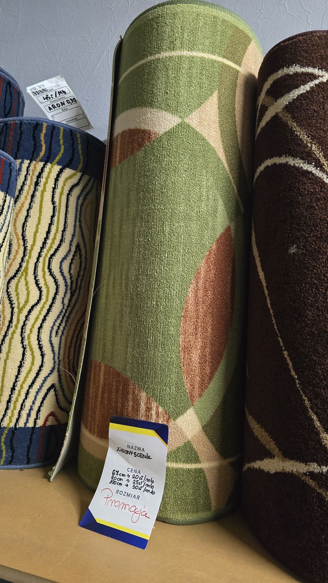Chodnik 100 cm zielony tniemy na metry