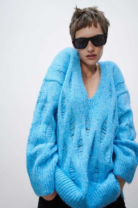 Свитер джемпер светр світер Зара с шерстью