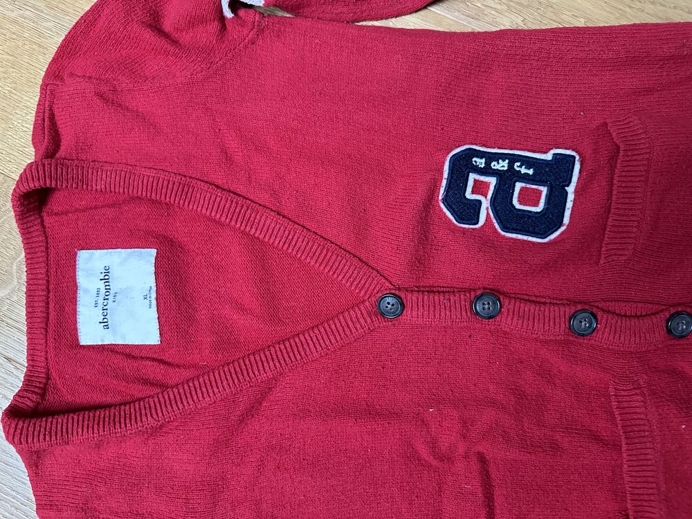 Sweter rozpinany Abercrombie r. XS czerwony