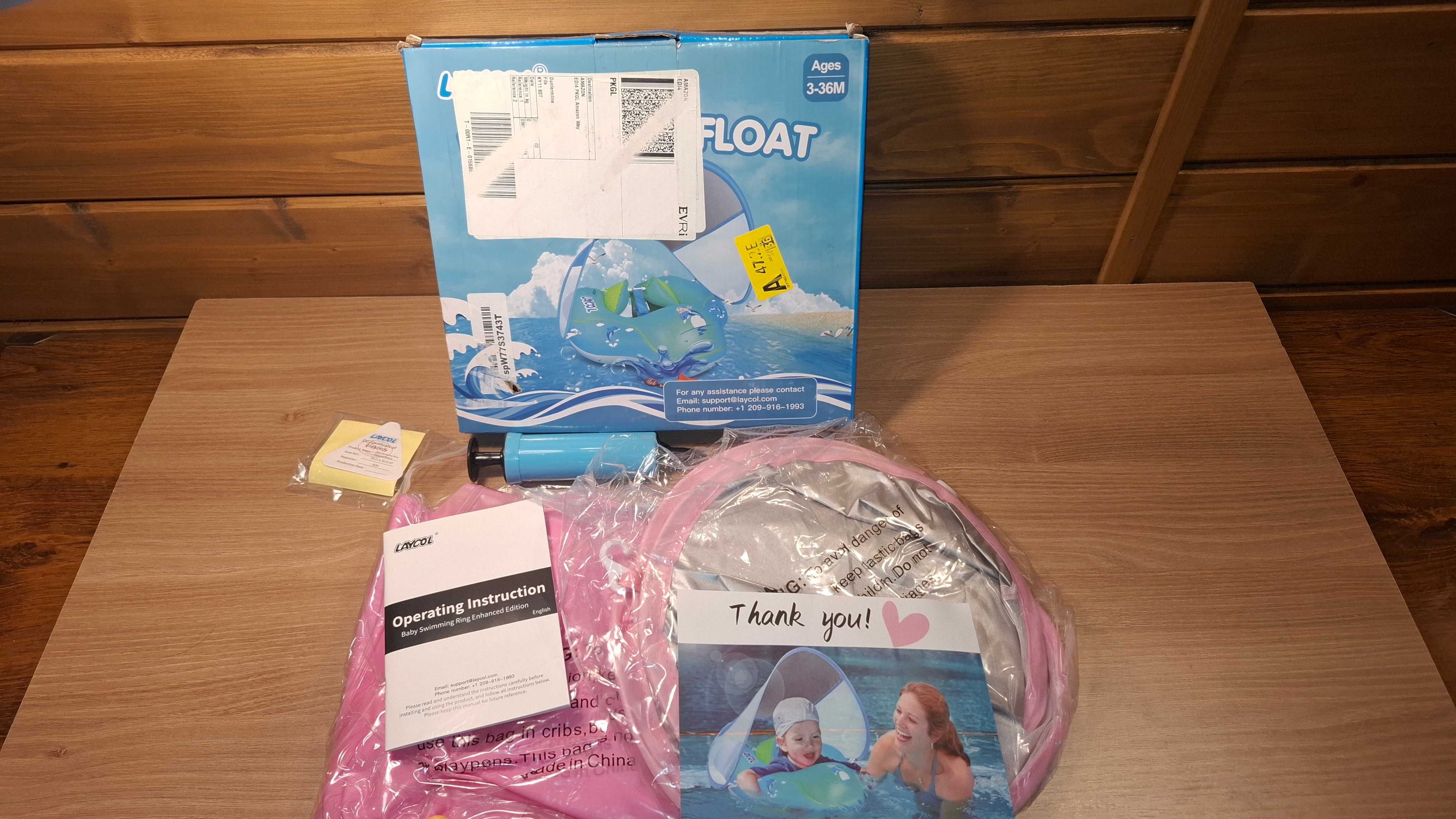 Super Dmuchany Ponton z Daszkiem dla Dzieci - Baby Pool Float