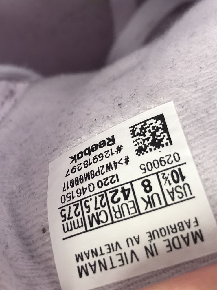 Кросівки кеди унісекс 42р 26.5см Reebok classic originaj ідеальні