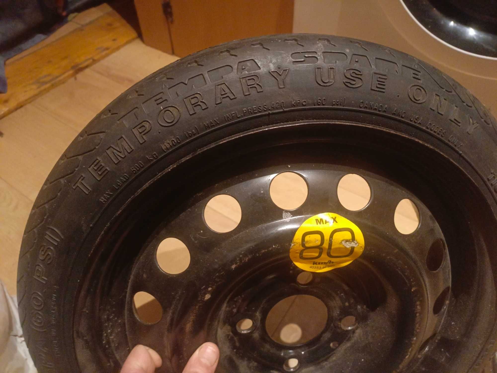 Sprzedam koło zapasowe i lewarek do auta Nissan Micra K12