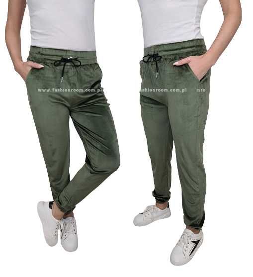 NOWE Spodnie welur DRESY welurowe DRES damski TU KUPUJESZ KHAKI S/M