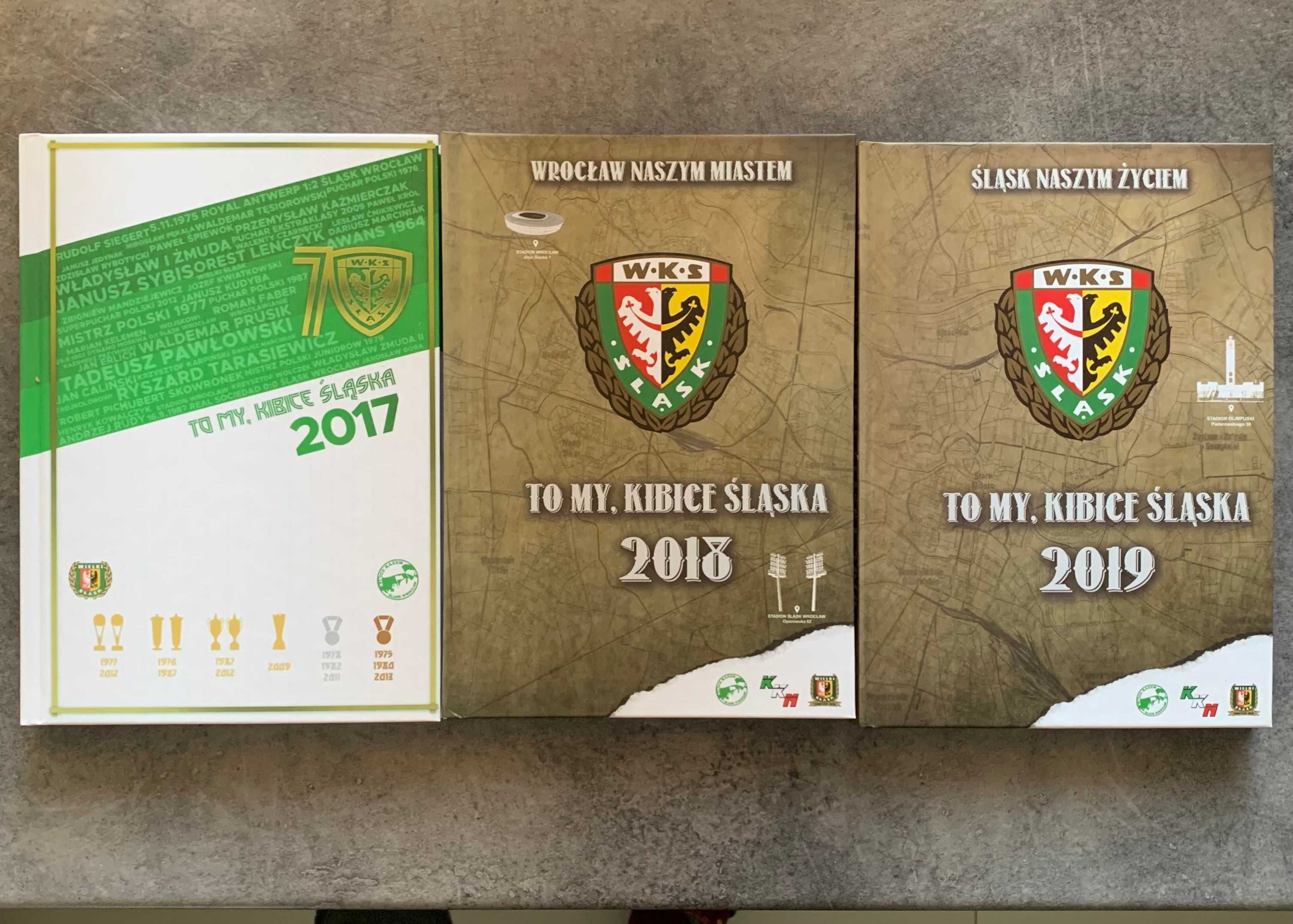 Śląsk Wrocław zestaw 3 albumów  "To my, kibice Śląska" 2017 do 2019