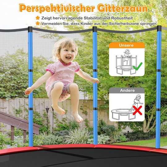 Trampolina dla dzieci z siatką i klapą 165 x 165 x 161 cm