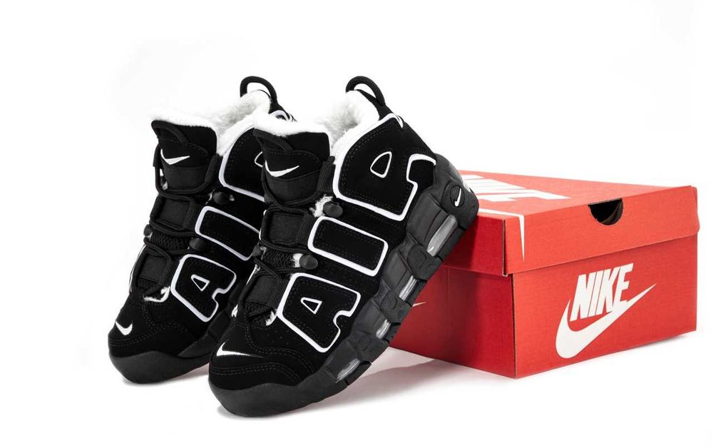 Зимние кроссовки ботинки Nike Air More Uptempo. С МЕХОМ. Унисекс.