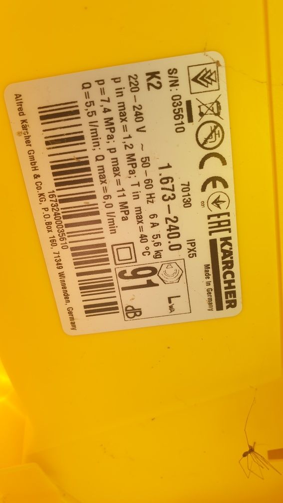 Myjka Karcher K2 uszkodzona, przecieka