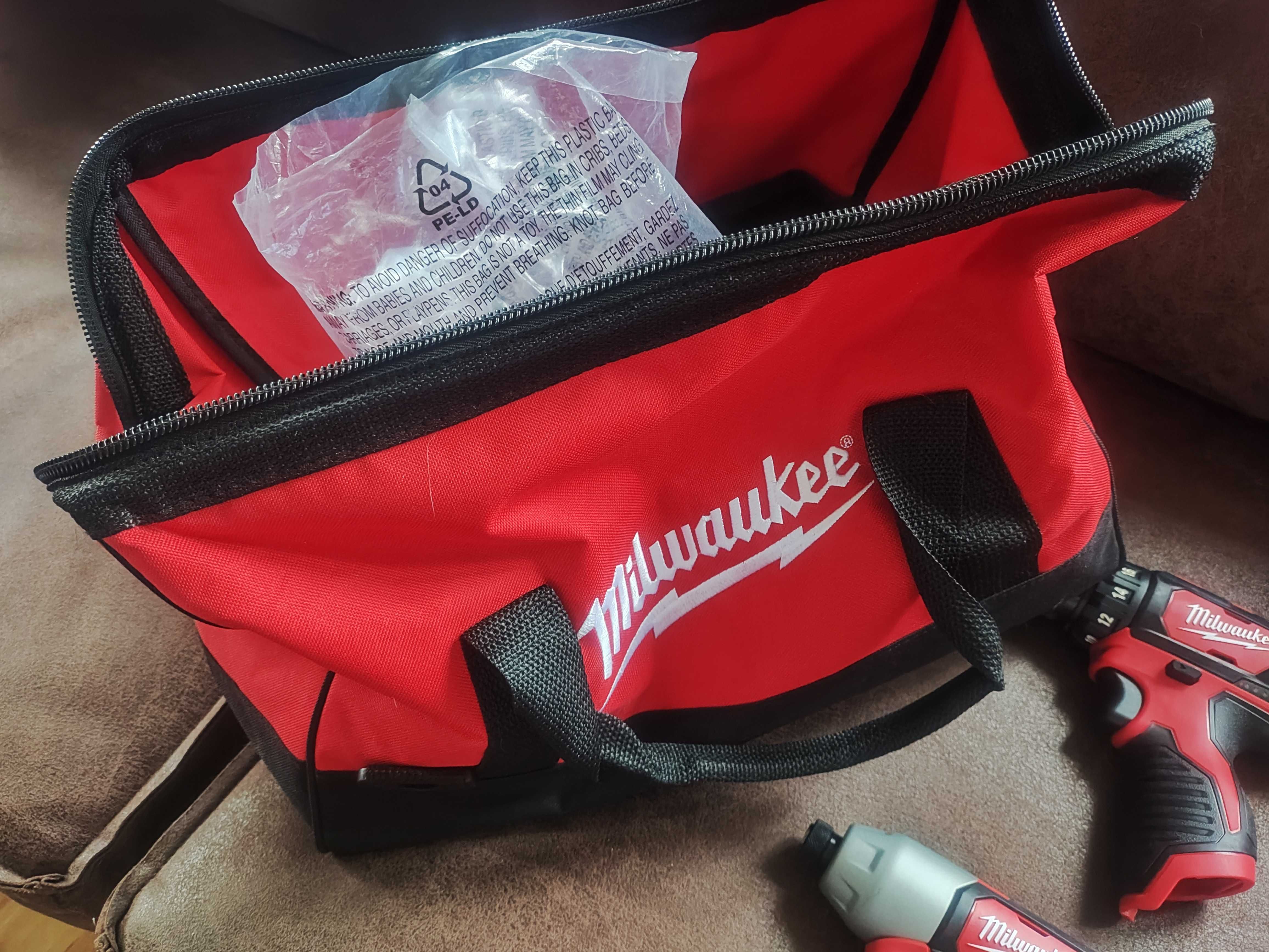 Zestaw 5 elektronarzędzi Milwaukee M12, 2 baterie, zestaw bitów. Nowy