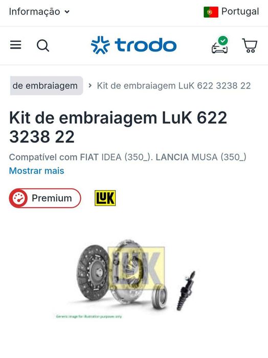 Kit de embraiagem Novo ( Fiat e Lancia)