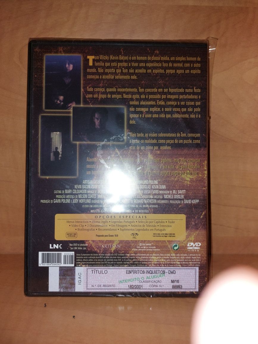 Novo e Selado DVD - " Espíritos Inquietos " Kevin Bacon