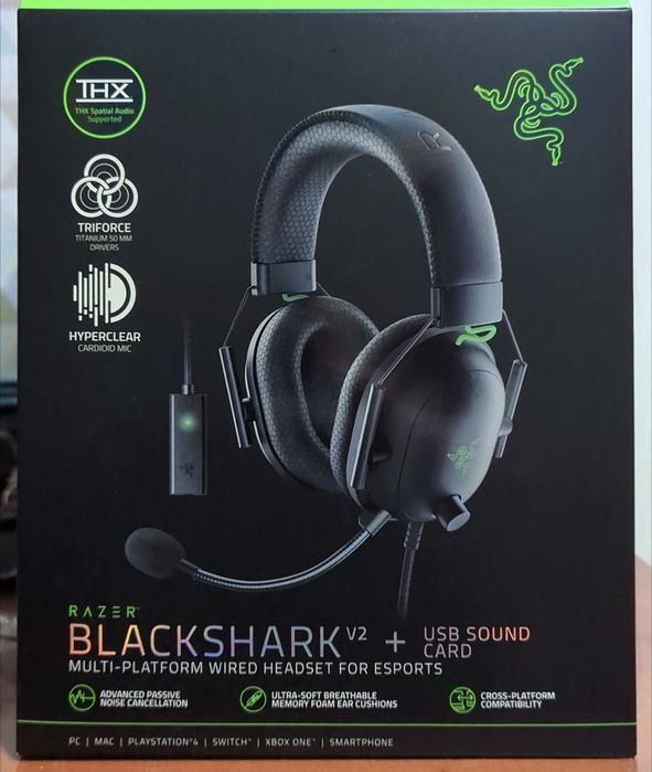 Навушники Razer Blackshark V2, як нові, повний комплект