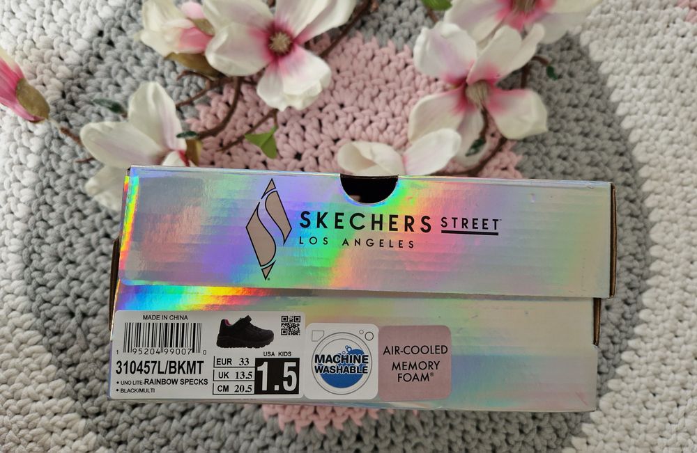 Buty Dziewczęce Sneakersy Skechers 33 Czarne Na Rzepy