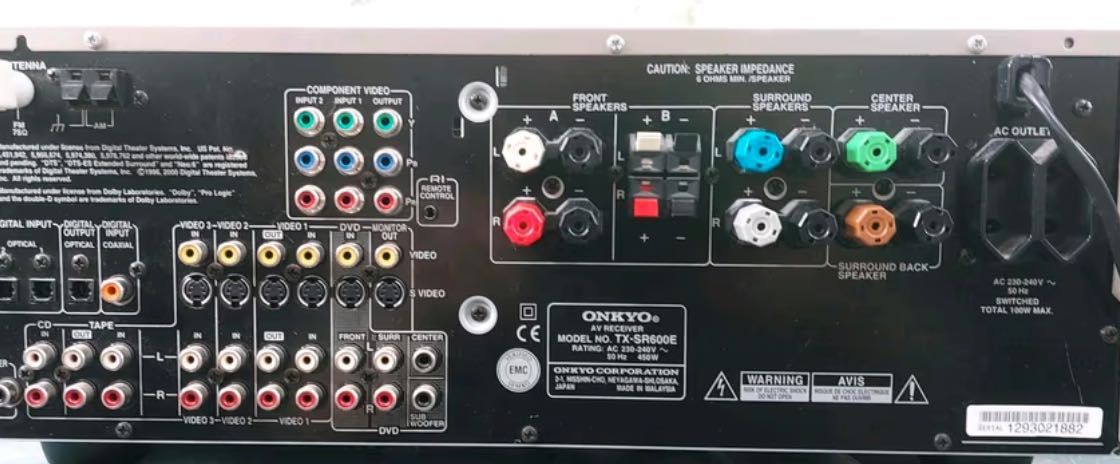Amplificador ONKYO TX SR 600e Surround 6.1 impecável
