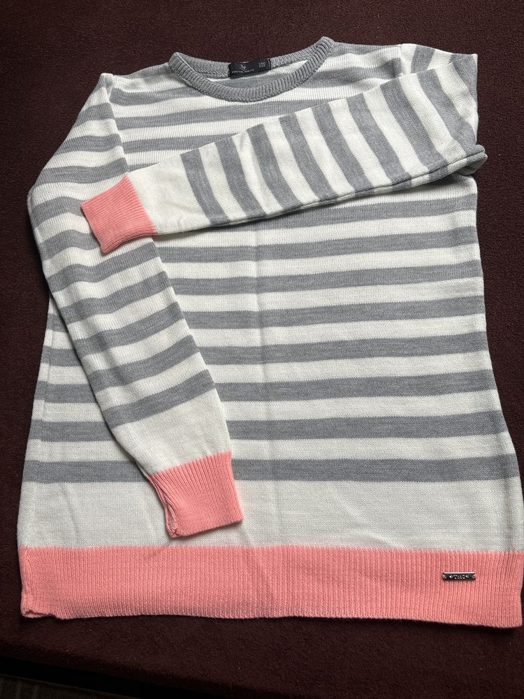 Sweter, sweterek, bluzka, paski, rozm. U, jesienno-wiosenny