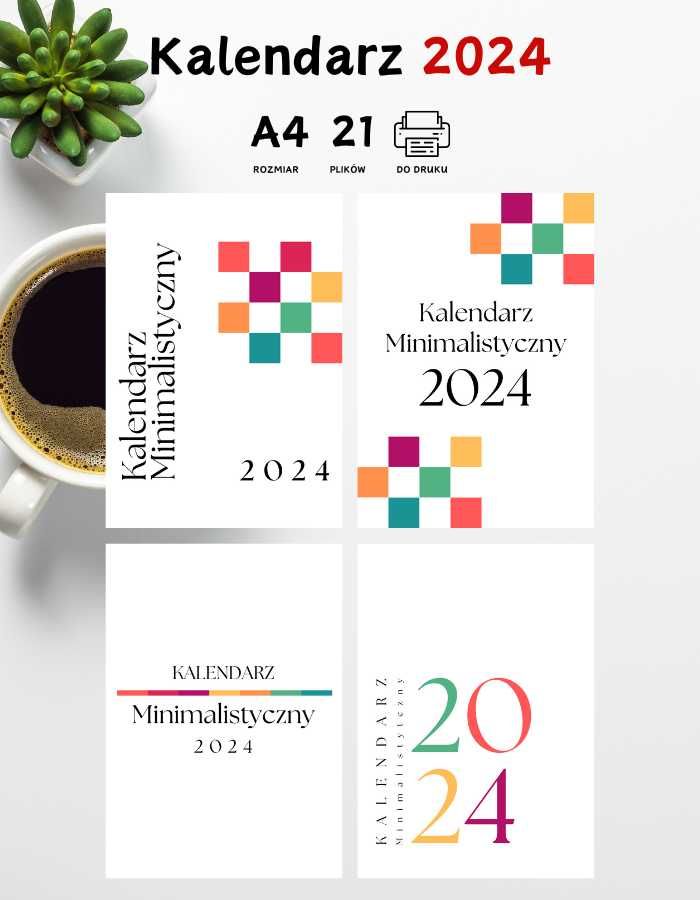 Kalendarz 2024 fazy księżyca – minimalistyczny