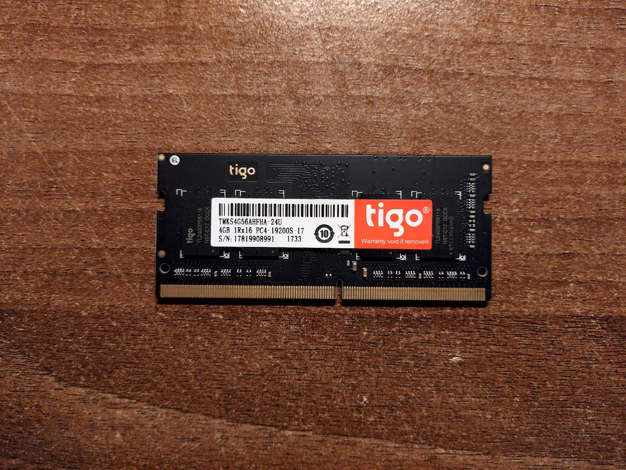 Оригінальна оперативна пам'ять для ноутбука SODIMM Tigo DDR4 4GB 1Rx16